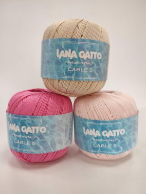 Cable 5 Lana Gatto (medvilnė) mezgimo siūlai