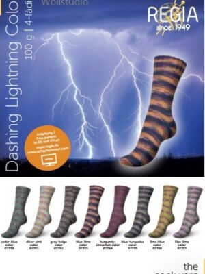 Regia Dashing Lightning 4 gijų kojinių siūlai (pusvilnė)